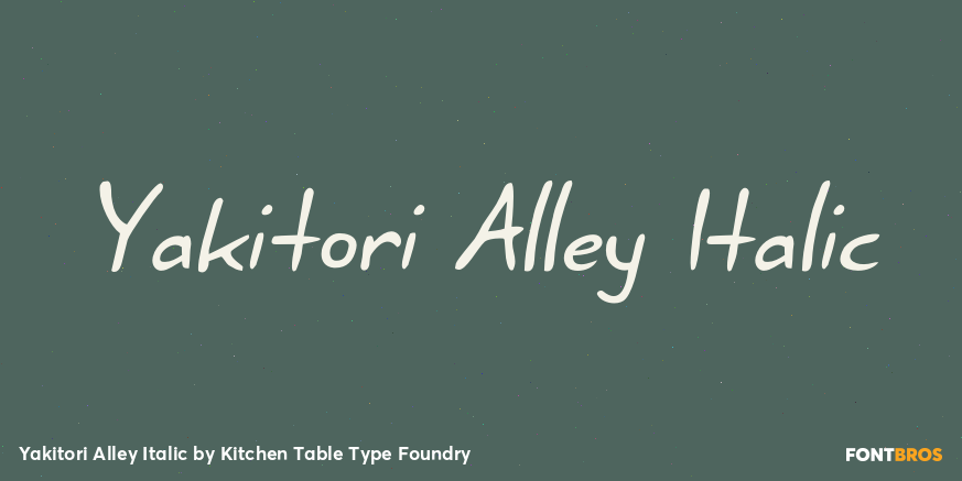 Yakitori Alley Italic Poster