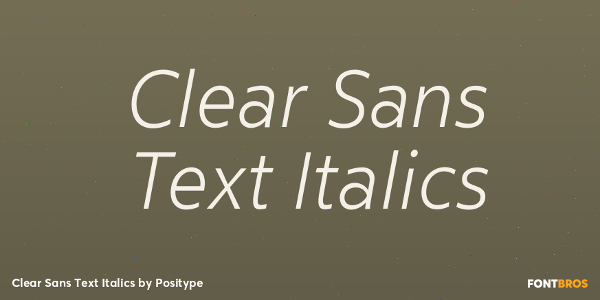 Clear Sans Text Italics Poster