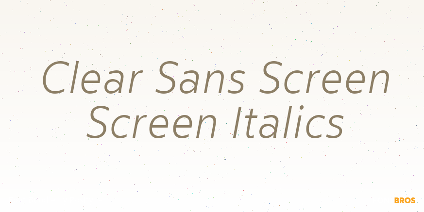 Clear Sans Screen Screen Italics Poster