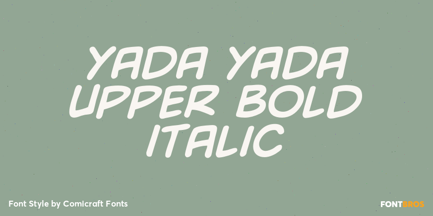 Yada Yada Upper Bold Italic Poster