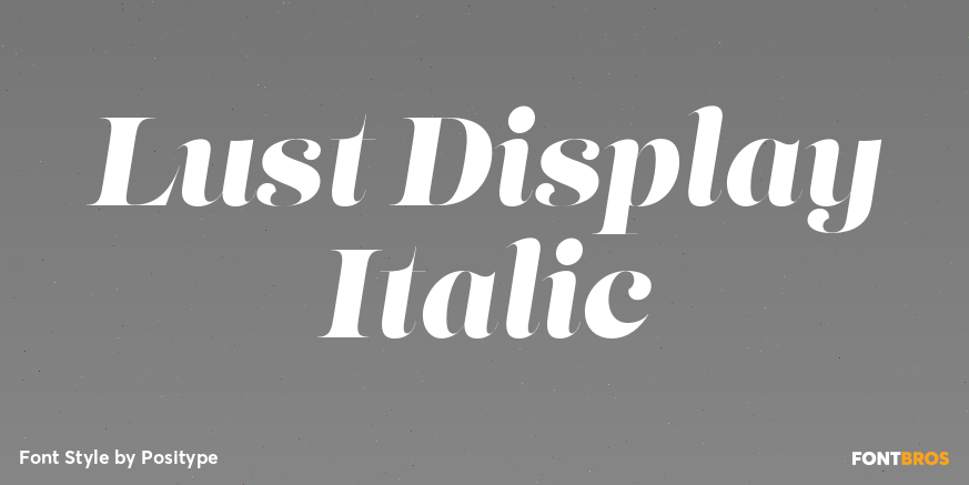 Lust Display Italic Poster