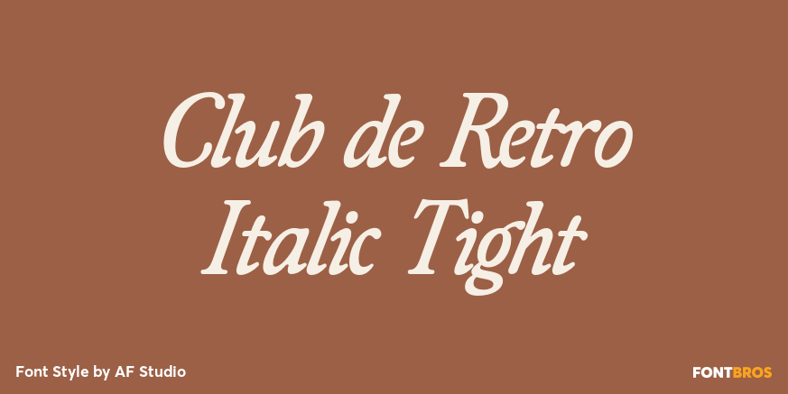 Club de Retro Italic Tight Poster